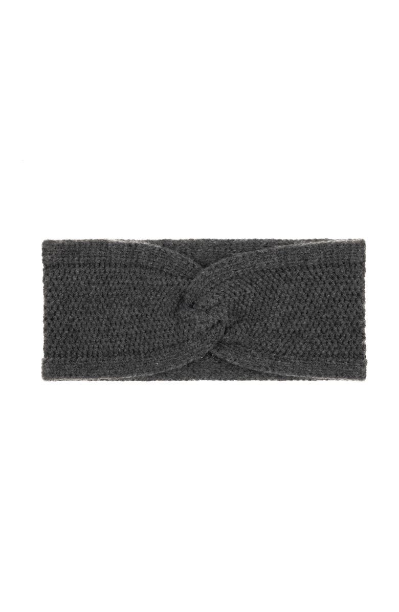 Echo Brioche Honeycomb Headband, Main, color, Charcoal