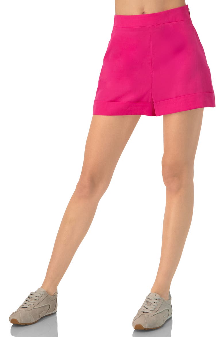 Tailored Shorts With Wide Hem, Main, color, Fuchsia