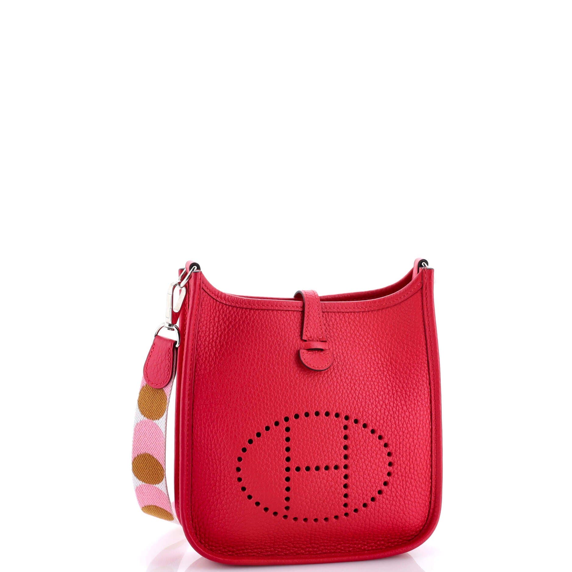 Pre-Owned Hermes Evelyne Bag Gen III Clemence TPM, Alternate, color, Framboise