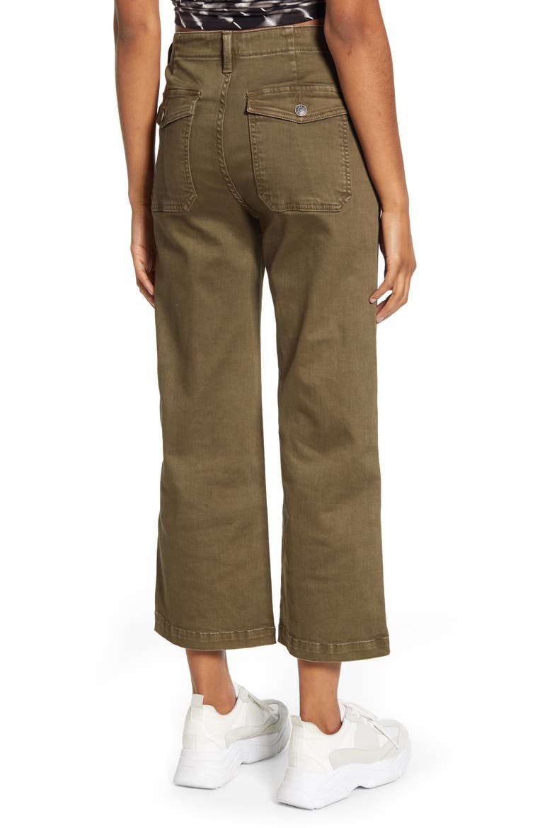 Vigoss Crop Flare Carpenter Pants, Alternate, color, OLIVE