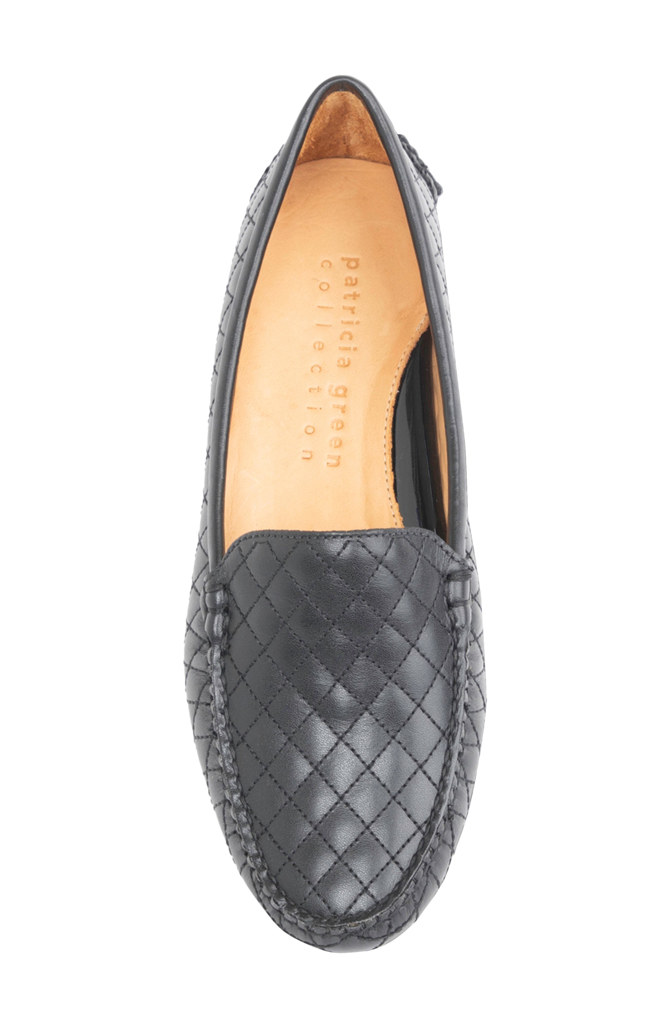 patricia green Jillian Quilted Driving Loafer, Alternate, color, Black