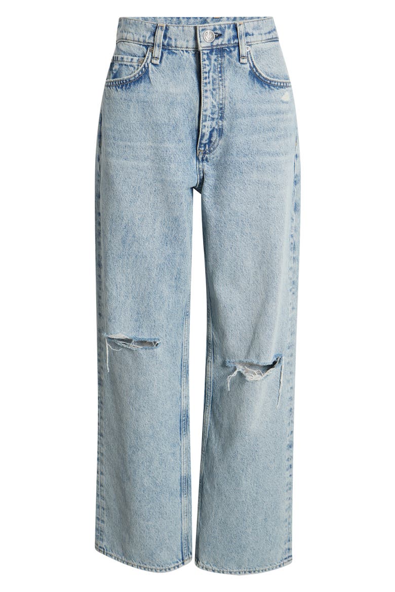 Shea Ripped High Waist Relaxed Straight Leg Jeans, Alternate, color, CALHE