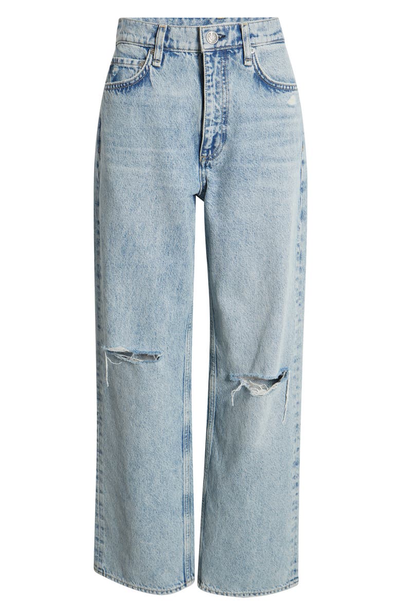 rag & bone Shea Ripped High Waist Relaxed Straight Leg Jeans, Alternate, color, Calhe