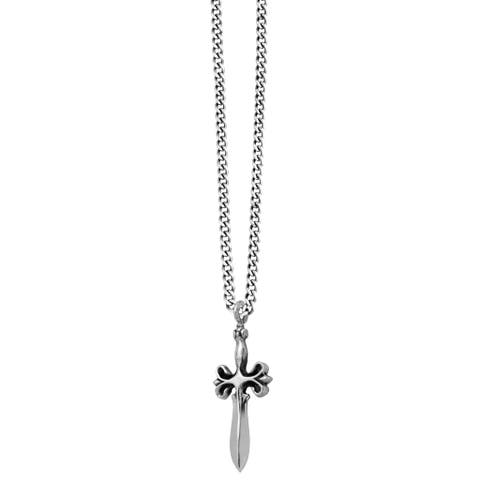 Dagger Pendant on Curb Link Chain