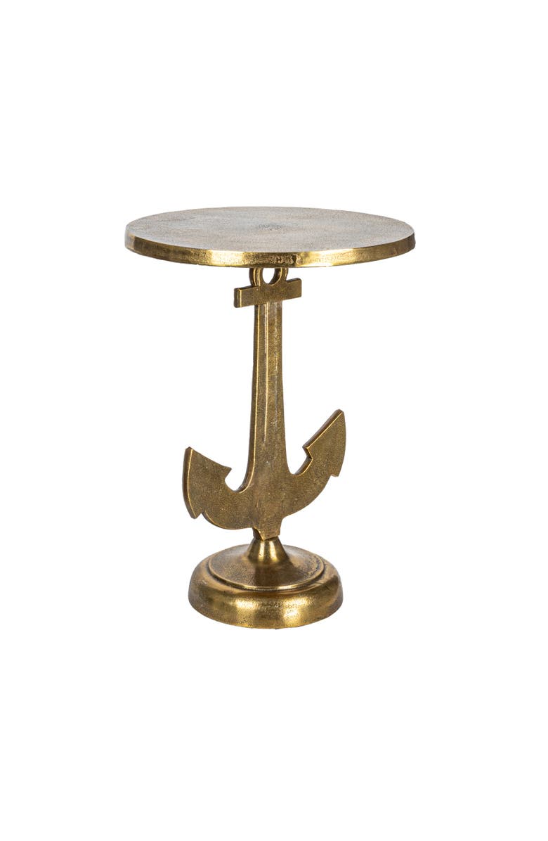 Storied Home Accent Table with Anchor Base, Main, color, Gold