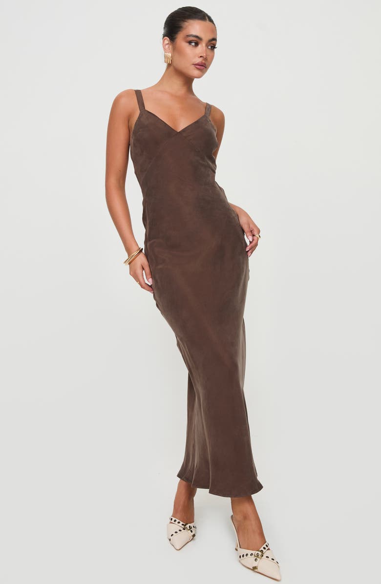 Princess Polly Laurette Maxi Dress, Alternate, color, Brown