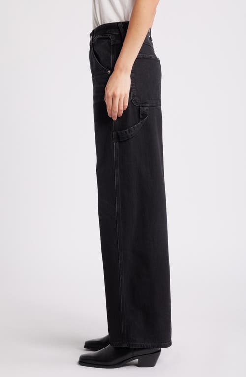 Re/done Straight Leg Painter Jeans In Black