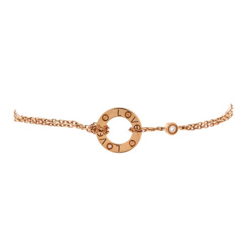 2 Diamonds Love Bracelet 18K Rose Gold with Diamonds