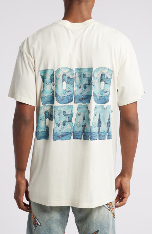 Icecream Ice Block Cotton Graphic T-shirt In Antique White