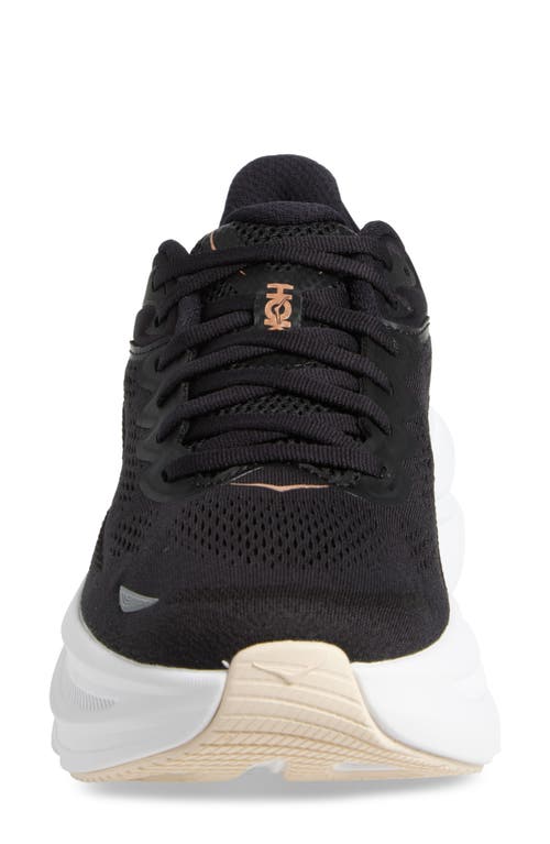 Hoka Bondi 9 Running Shoe In Black/rose Gold