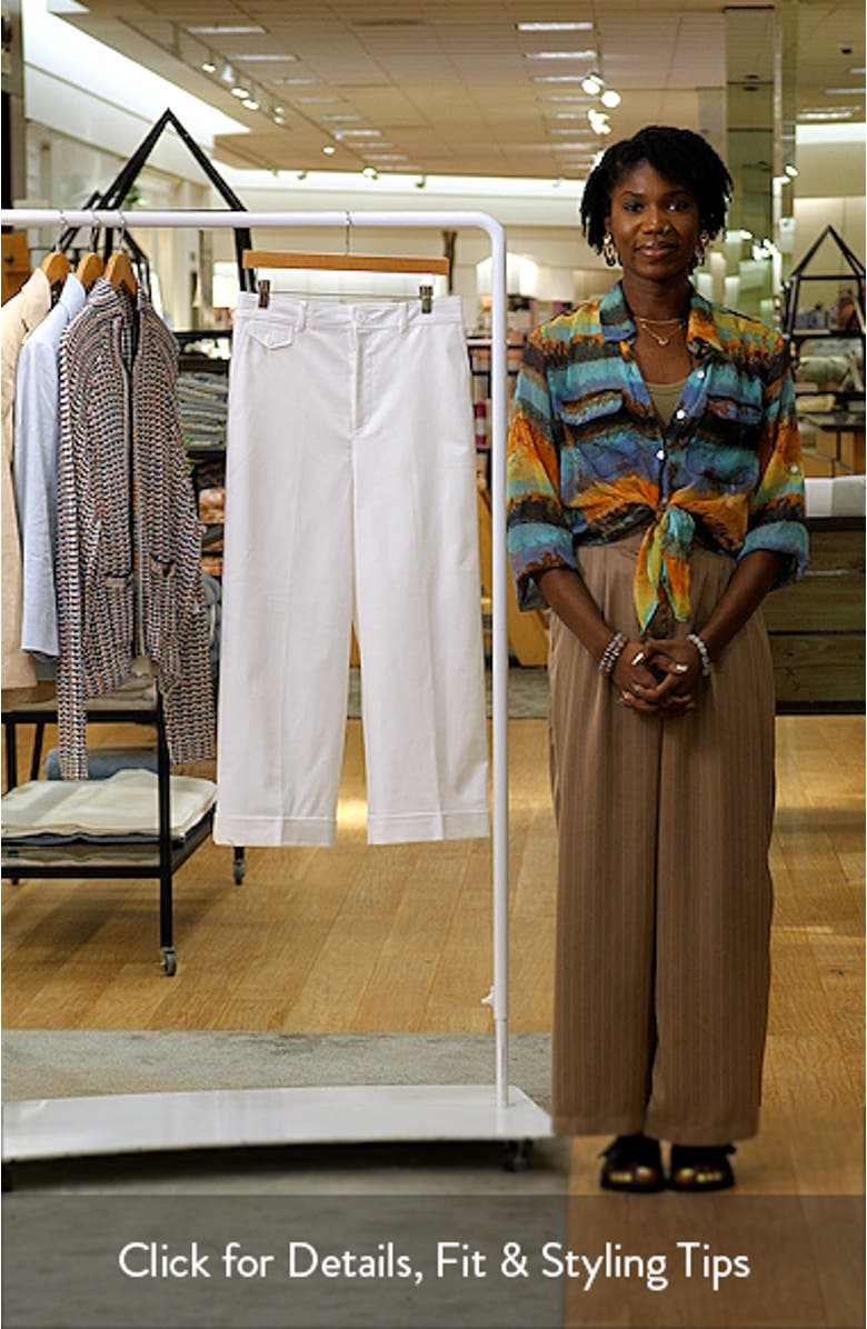 Cotton Stretch Twill Crop Wide Leg Pants, sales video thumbnail
