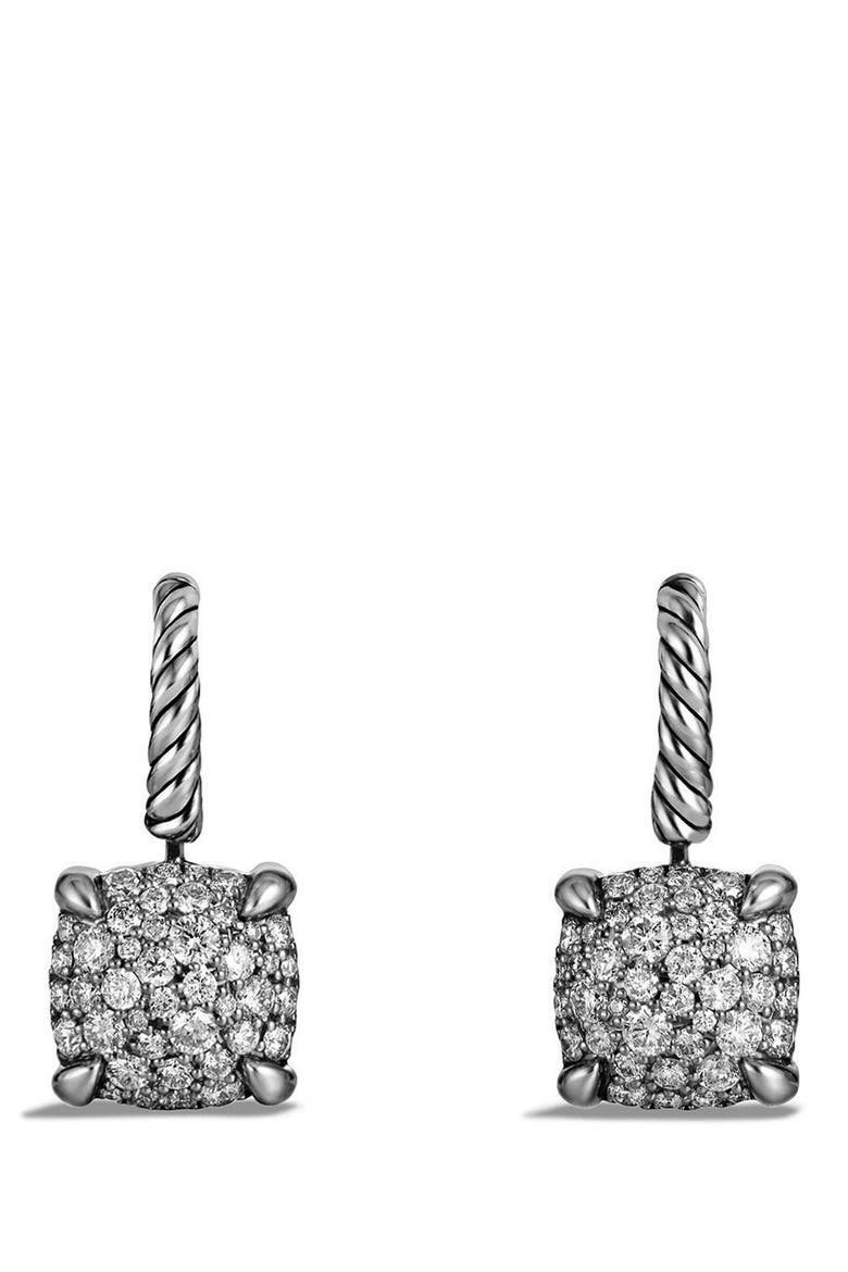 Châtelaine Drop Earrings with Diamonds, Main, color, SILVER