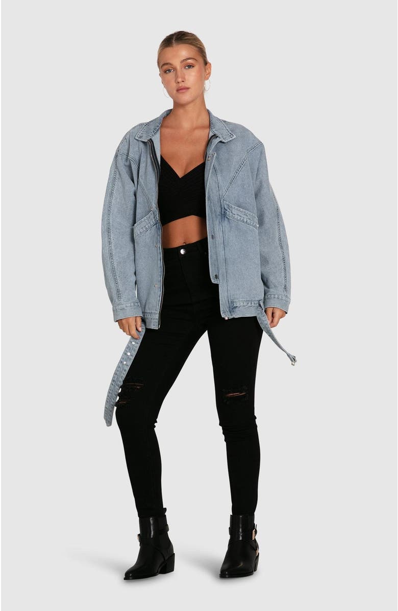 Belle & Bloom All About You Denim Jacket, Alternate, color, Stonewash