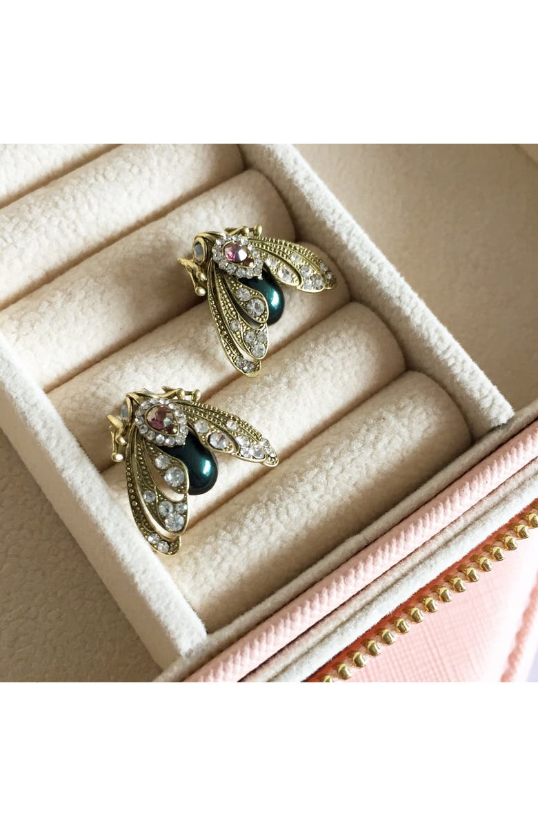 Bill Skinner Studio Bejewelled Moth Stud Earrings, Alternate, color, Moth