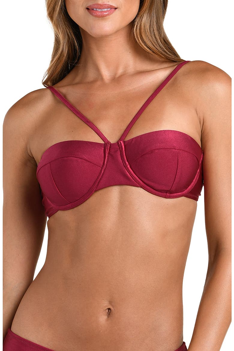 Alexandria Solid Underwire Bikini Top, Alternate, color, BLACK CHERRY