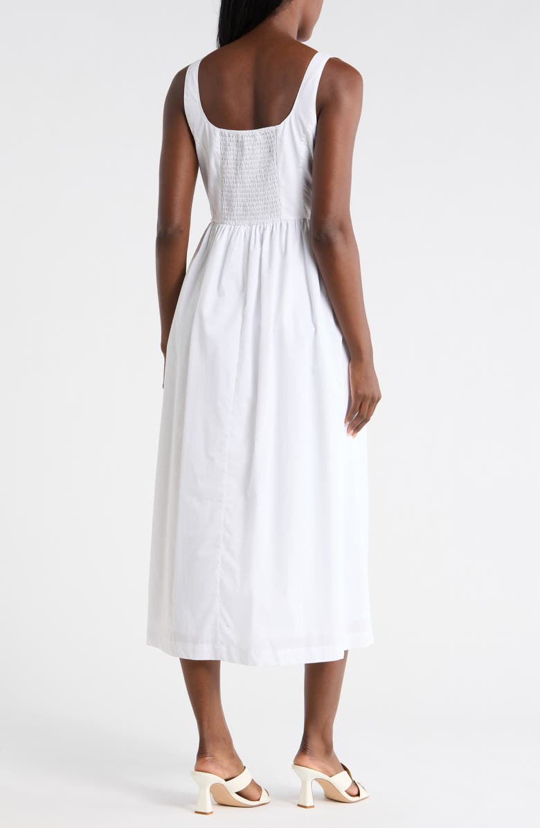 Ellen Tracy Bustier Poplin Dress, Alternate, color, White