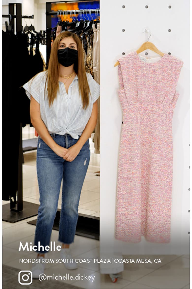 Sleeveless Bouclé Tweed Dress video