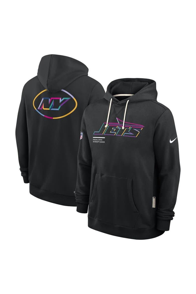 Men's Nike Black New York Jets 2025 NFL Crucial Catch Sideline Standard Issue Dri-FIT Hoodie, Alternate, color, Black