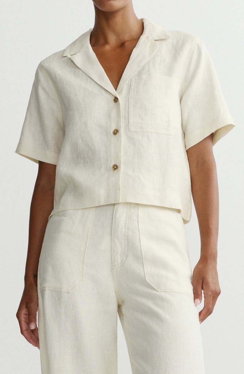 DL1961 Hampton Boxy Linen Button-Up Shirt, Main, color, 
