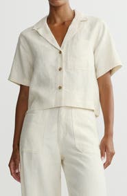 DL1961 Hampton Boxy Linen Button-Up Shirt