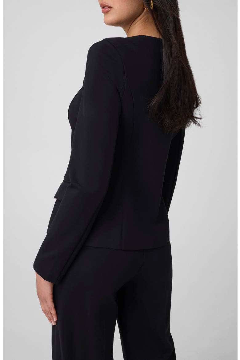 Sophia Collarless Ponte Blazer, Alternate, color, JBLACK-BLACK