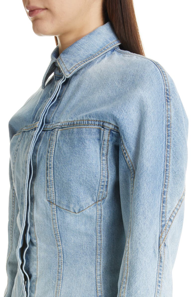 Alaïa Fitted Denim Jacket, Alternate, color, 