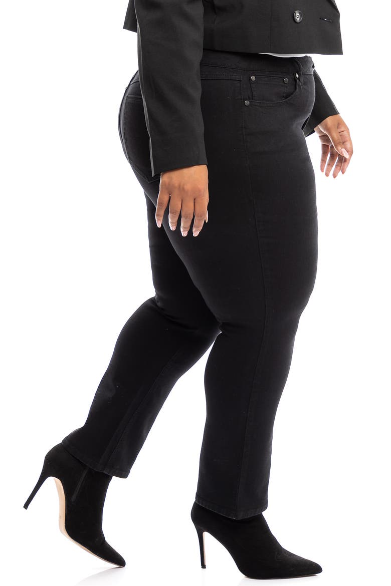 Cheeky Straight Leg Jeans, Alternate, color, BLACK