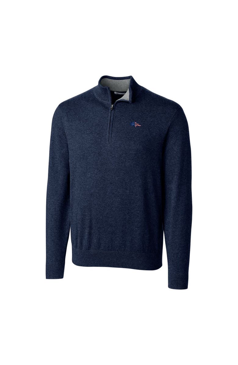Cutter & Buck Men's Cutter & Buck Navy Denver Broncos Lakemont Quarter-Zip Pullover Sweater, Alternate, color, 