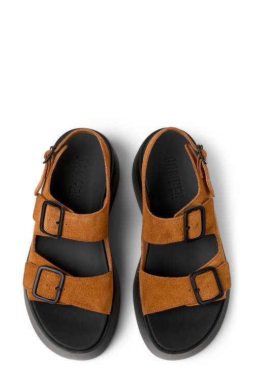 Camper Tasha Platform Sandal In Medium Brown