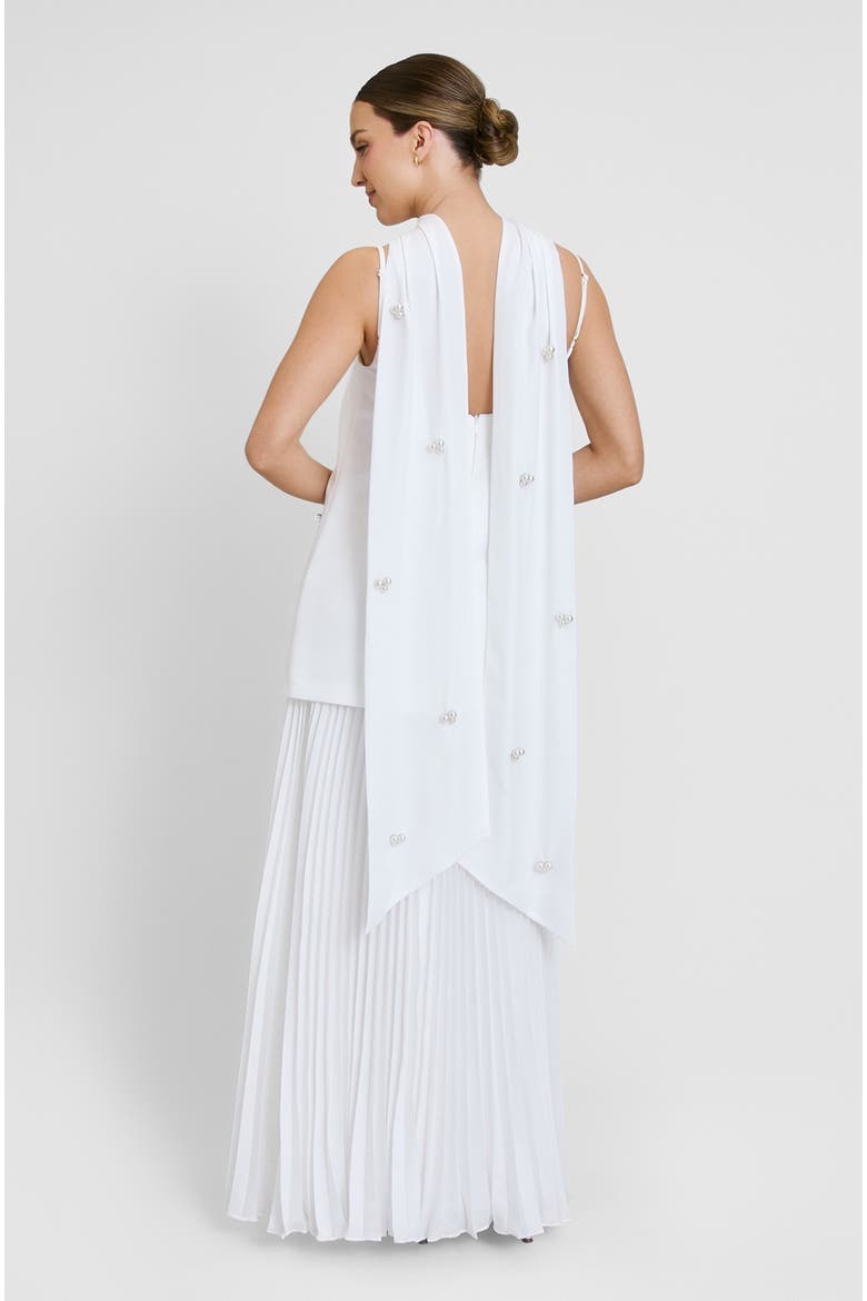 Embellished Pearl Strappy Maxi Dress, Alternate, color, White