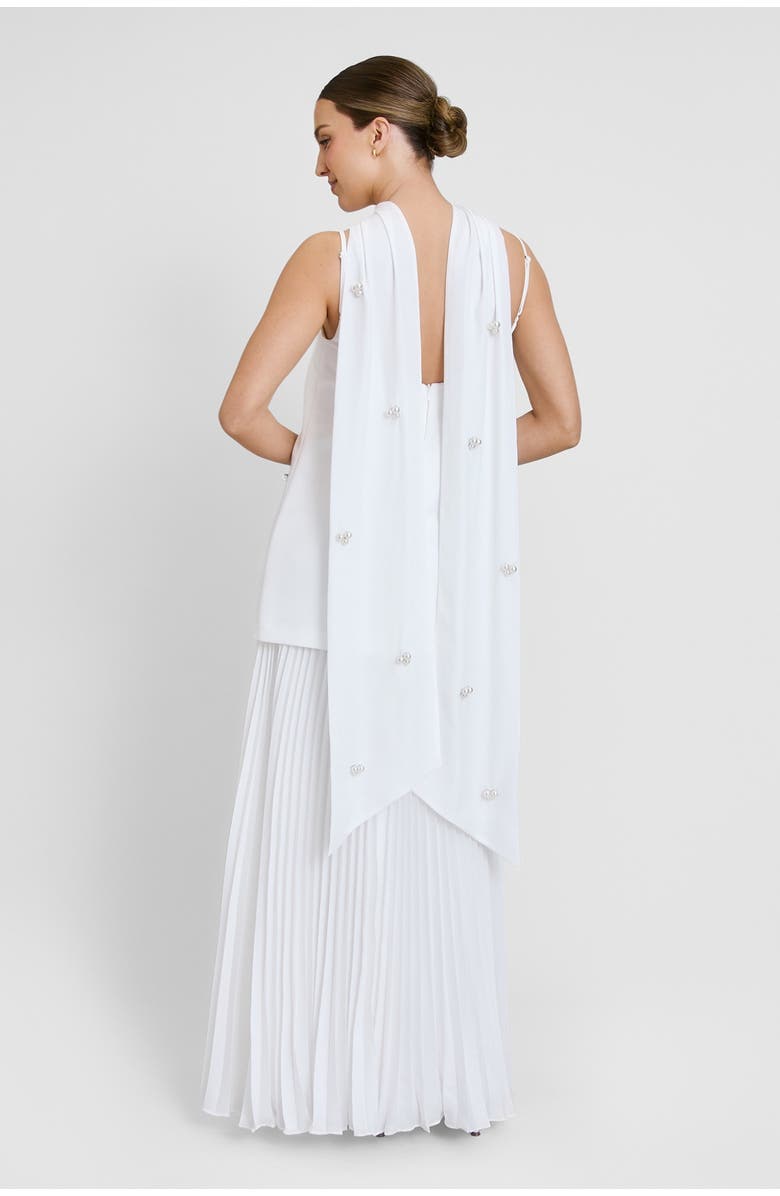 Six Stories Embellished Pearl Strappy Maxi Dress, Alternate, color, White