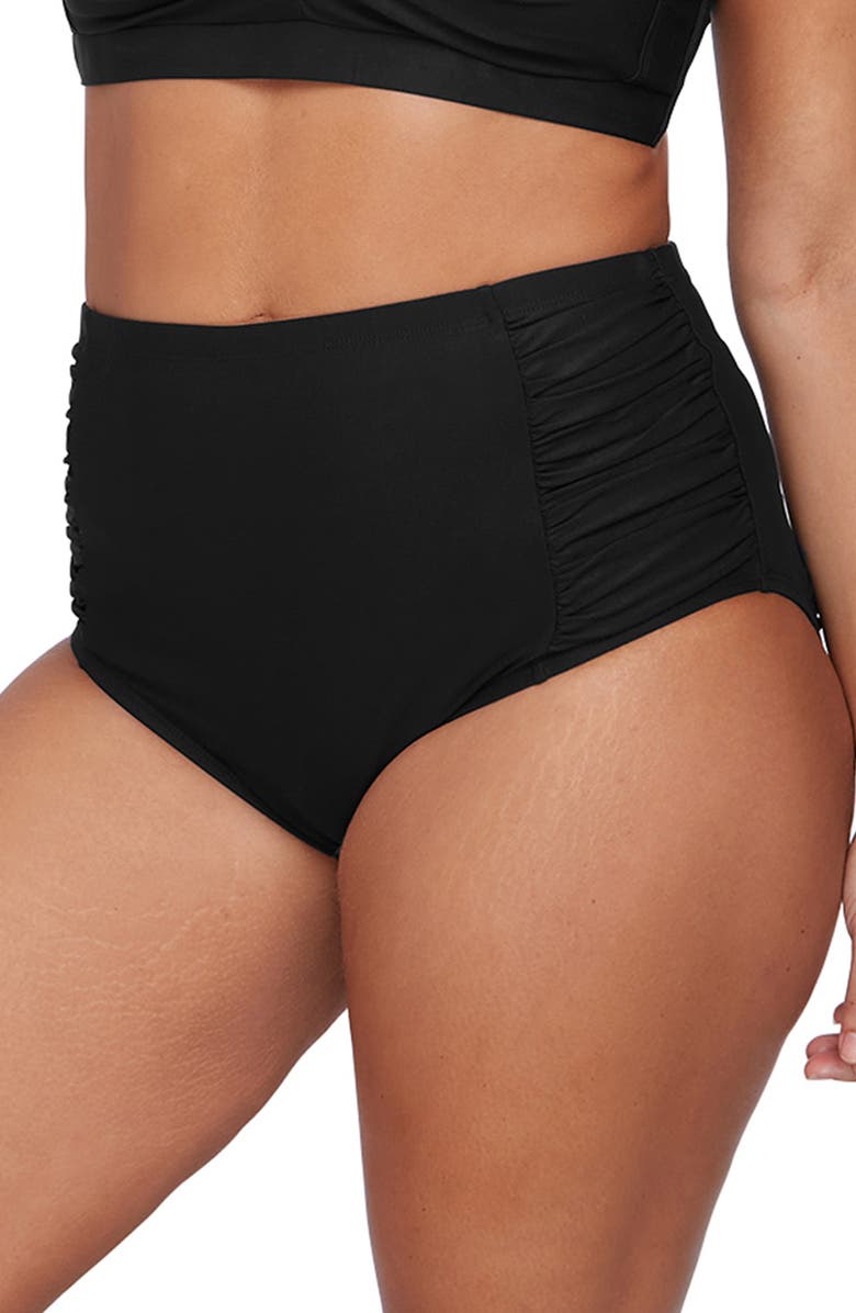 Artesands Hues High Waist Ruched Bikini Bottoms, Alternate, color, 
