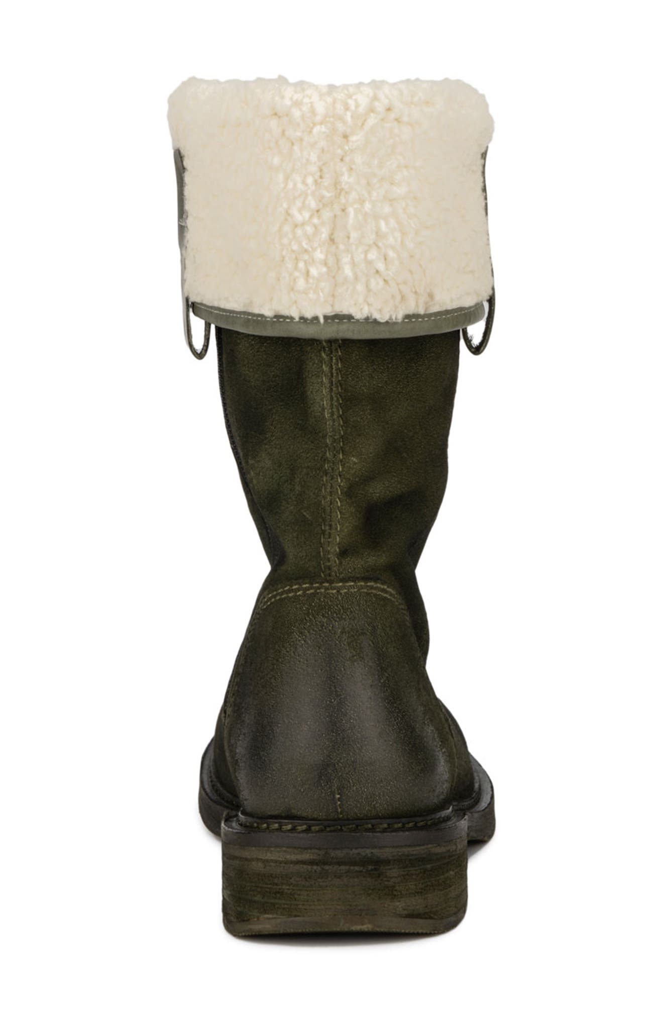 VINTAGE FOUNDRY Trina Faux Fur Trimmed Boot, Alternate, color, Green