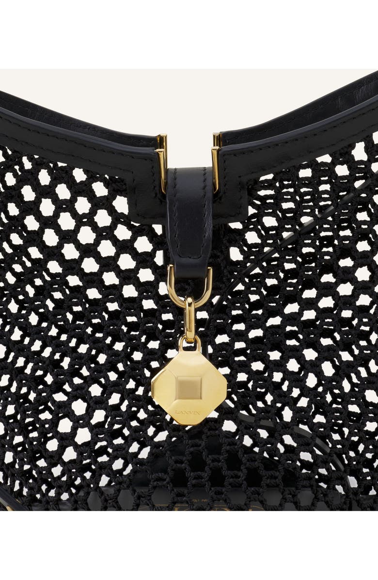 Lanvin Catch By Lanvin Small Bucket Bag In Mesh, Alternate, color, White/Black