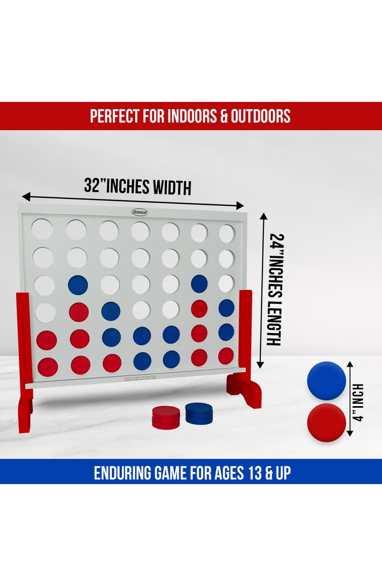 Bolaball Giant 4Inarow White 32X24", Outdoor Wooden Game, Kids & Adults, Alternate, color, Multicolored