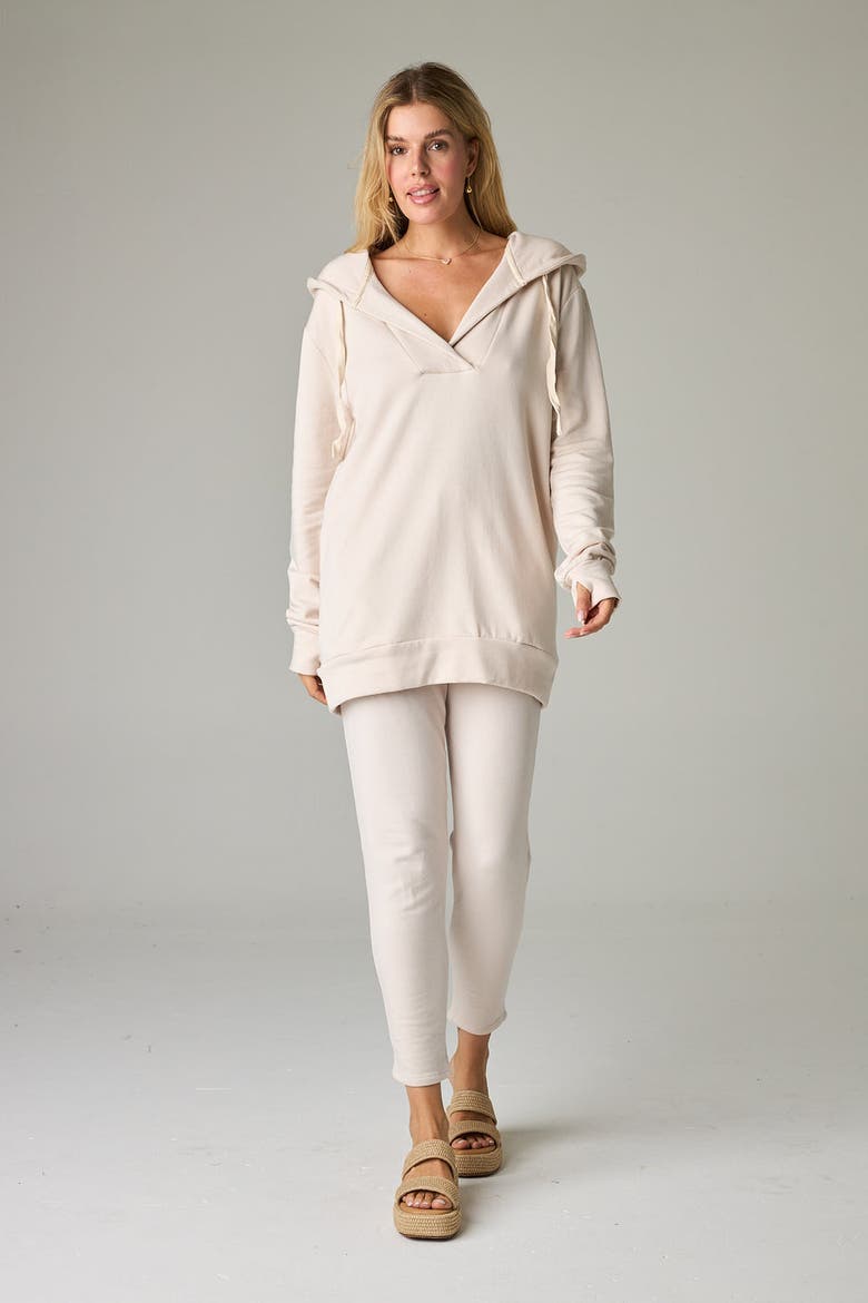 Serengeti Eco-Luxe Fleece Oversized Hoodie - Cloud-Soft Comfort, Main, color, Bone