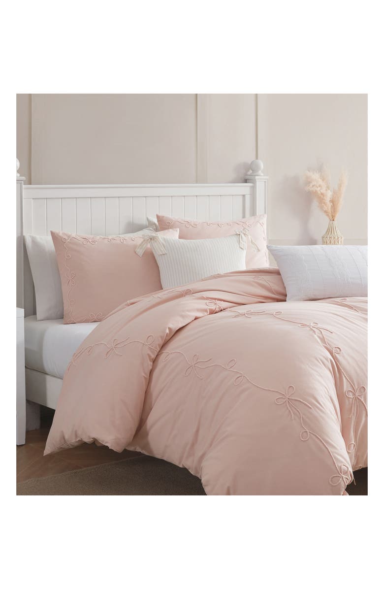 Peri Home Sasha Bows Duvet Cover 
Sham Set, Alternate, color, Blush