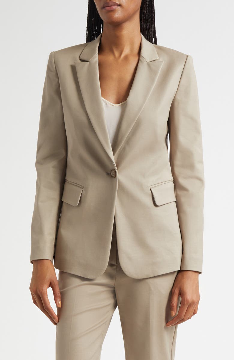 Emporio Armani Cotton Couture One-Button Blazer, Main, color, Sand