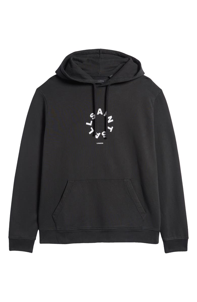 AllSaints Tierra Logo Cotton French Terry Graphic Hoodie, Alternate, color,