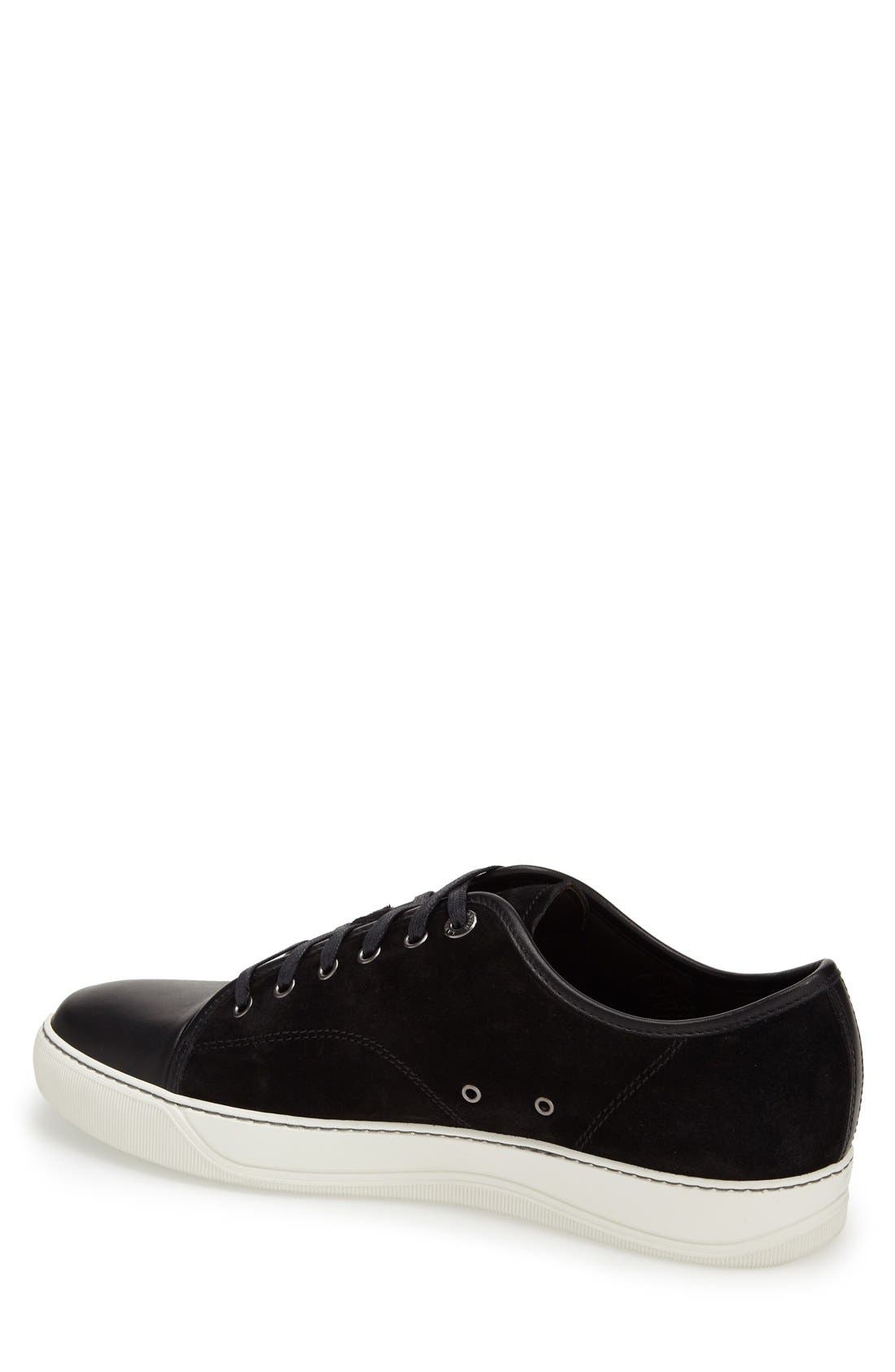 Low Top Sneaker, Alternate, color, BLACK SUEDE