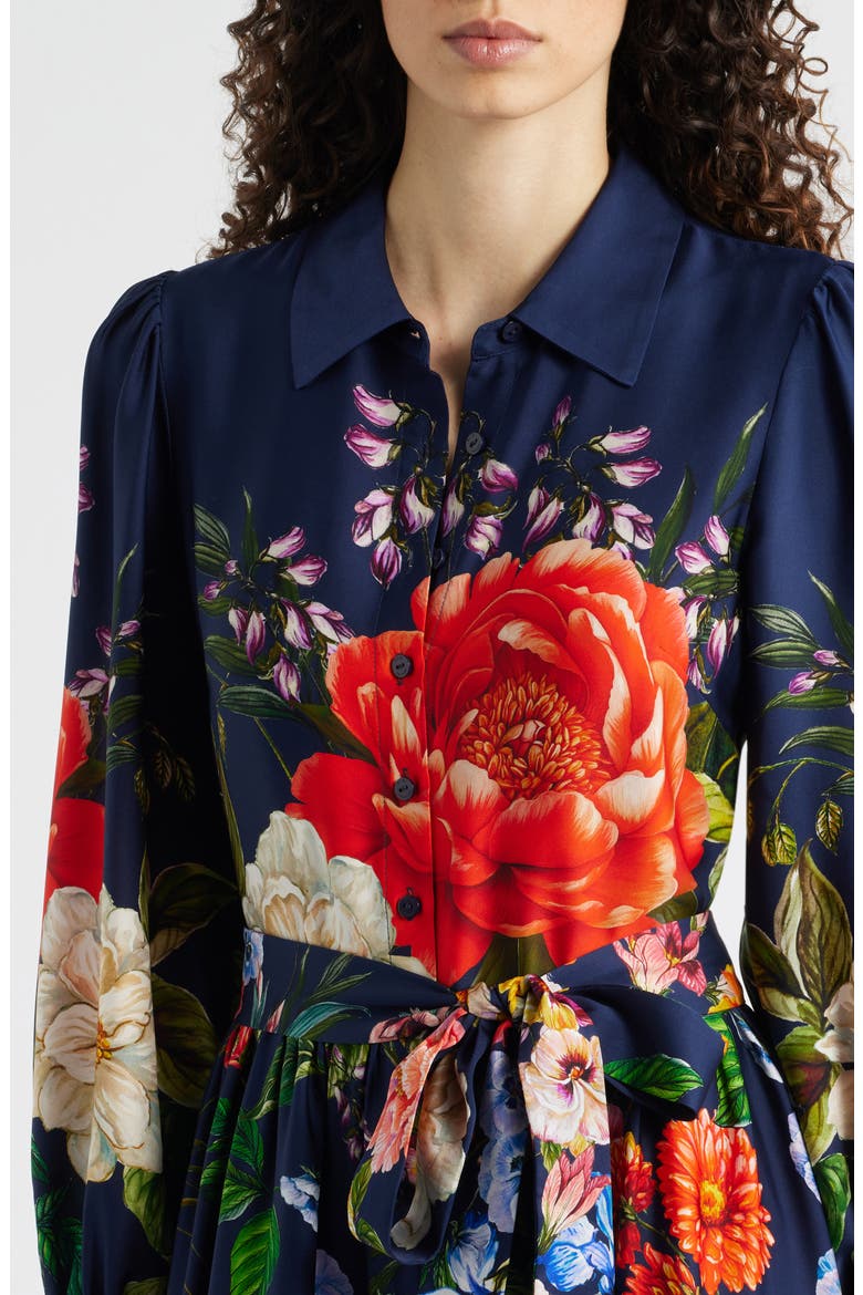 The Melina Sahara Desert Print Long Sleeve Stretch Silk Shirtdress, Alternate, color, SAHARA DESERT PRINT
