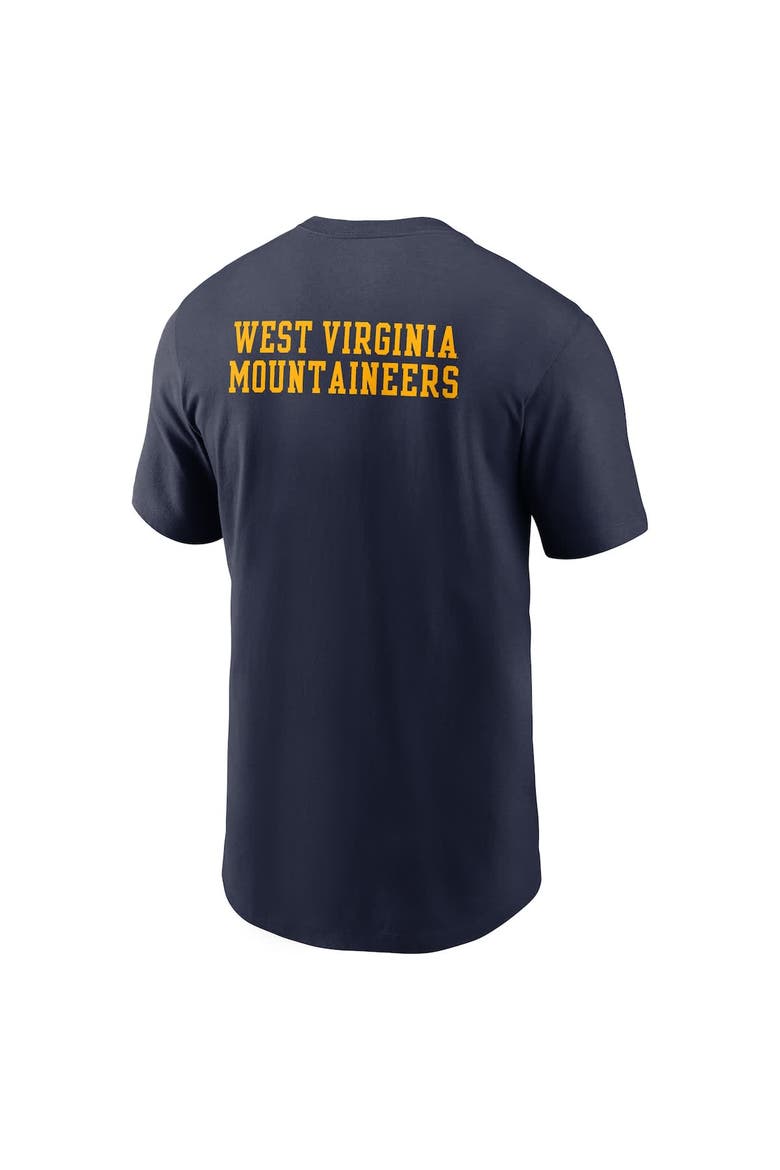 Men's Nike Navy West Virginia Mountaineers 2-Hit Stacked T-Shirt, Alternate, color, Navy