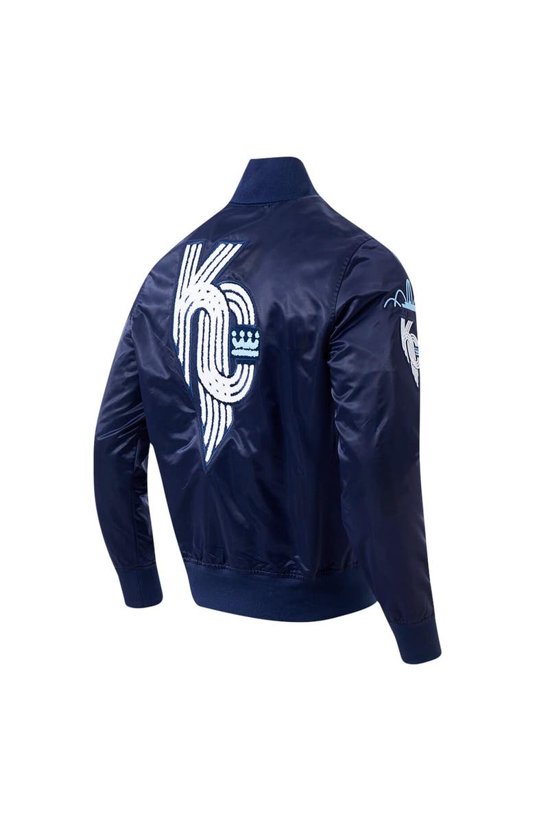 PRO STANDARD Men's Pro Standard Navy Kansas City Royals City Connect Full-Snap Satin Jacket, Alternate, color, 