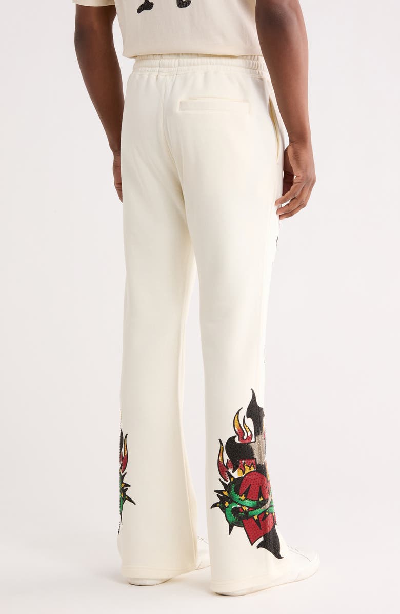Ed Hardy Mary Bootcut Sweatpants, Alternate, color, Ivory