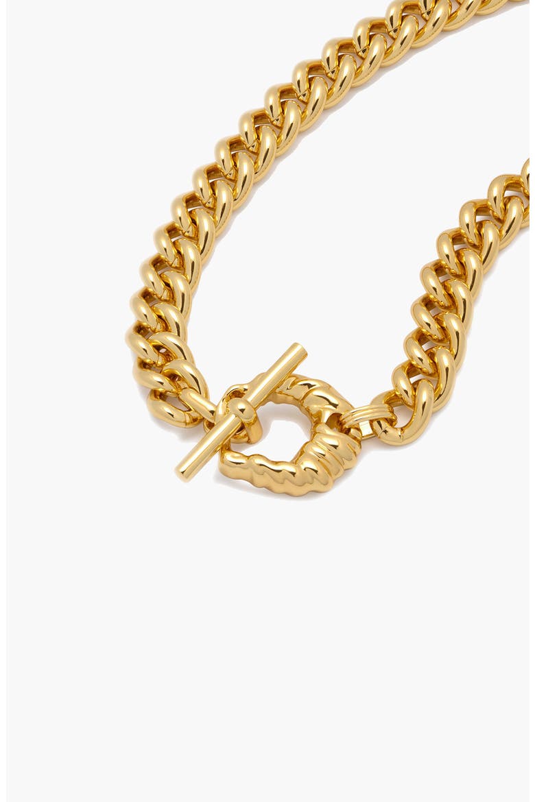 Coral Curb Chain Necklace in Gold, Alternate, color, Gold