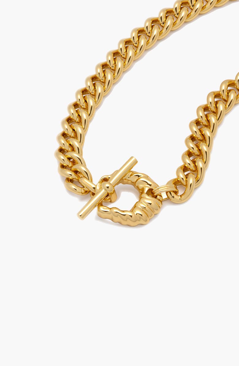 YOJ Coral Curb Chain Necklace in Gold, Alternate, color, Gold