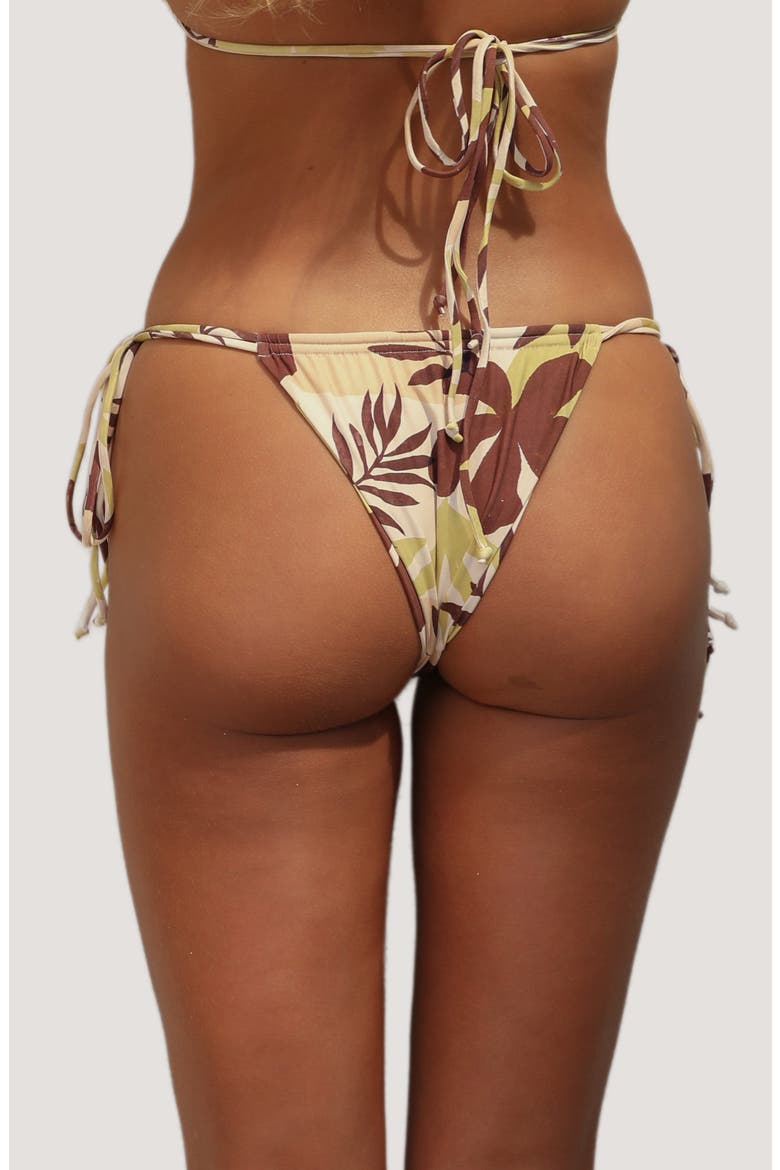 Seraya Strappy Side Tie Bikini Bottom, Alternate, color, TROPICAL TONAL