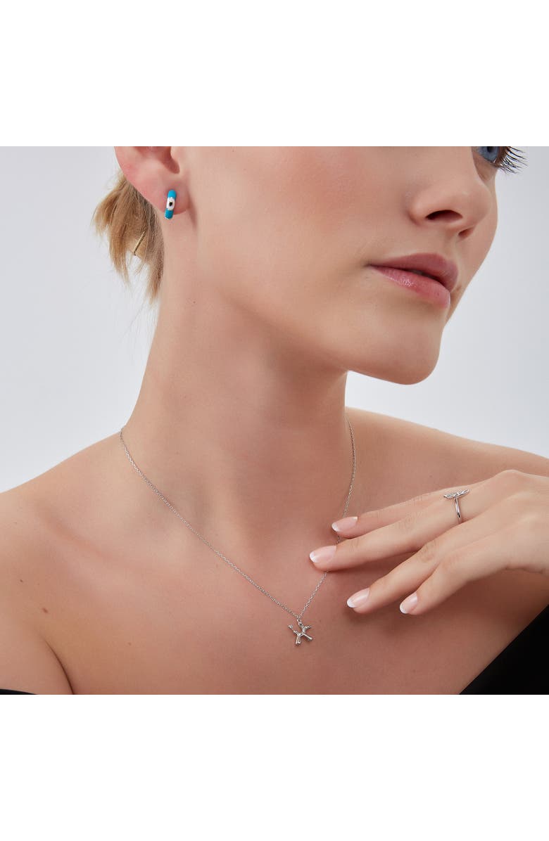 Spero London Balloon Dog Poodle Necklace In Sterling Silver, Alternate, color, Silver