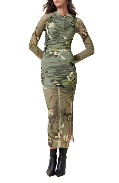 Hanako Floral Long Sleeve Mesh Dress