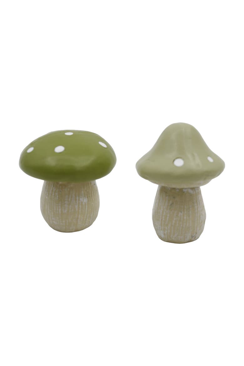 Resin Mini Green Mushrooms Set of 12 for Spring Home Decor, Alternate, color, Green